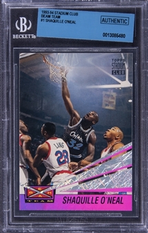 1993-94 Topps Stadium Club "Beam Team" #1 Shaquille ONeal Rookie Card – BGS Authentic